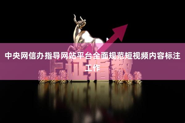 中央网信办指导网站平台全面规范短视频内容标注工作
