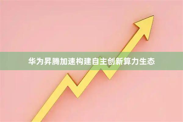 华为昇腾加速构建自主创新算力生态